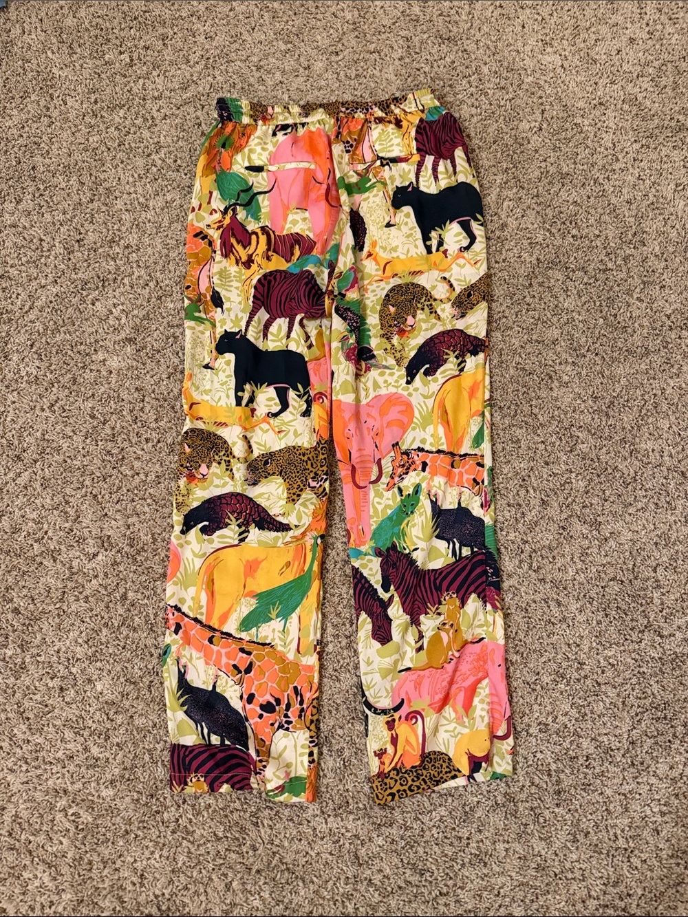 J crew Wild Safari Print Drawstring Pants - Multicolor - Picture 2 of 2